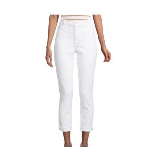 New! Natalie Midrise Slim Boyfriend Crop Jeans in Whit! Size 26!